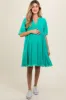 Jade Button Front Frayed Maternity Dress sold by Pinkblush
