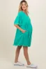 Jade Button Front Frayed Maternity Dress sold by Pinkblush