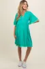 Jade Button Front Frayed Maternity Dress sold by Pinkblush