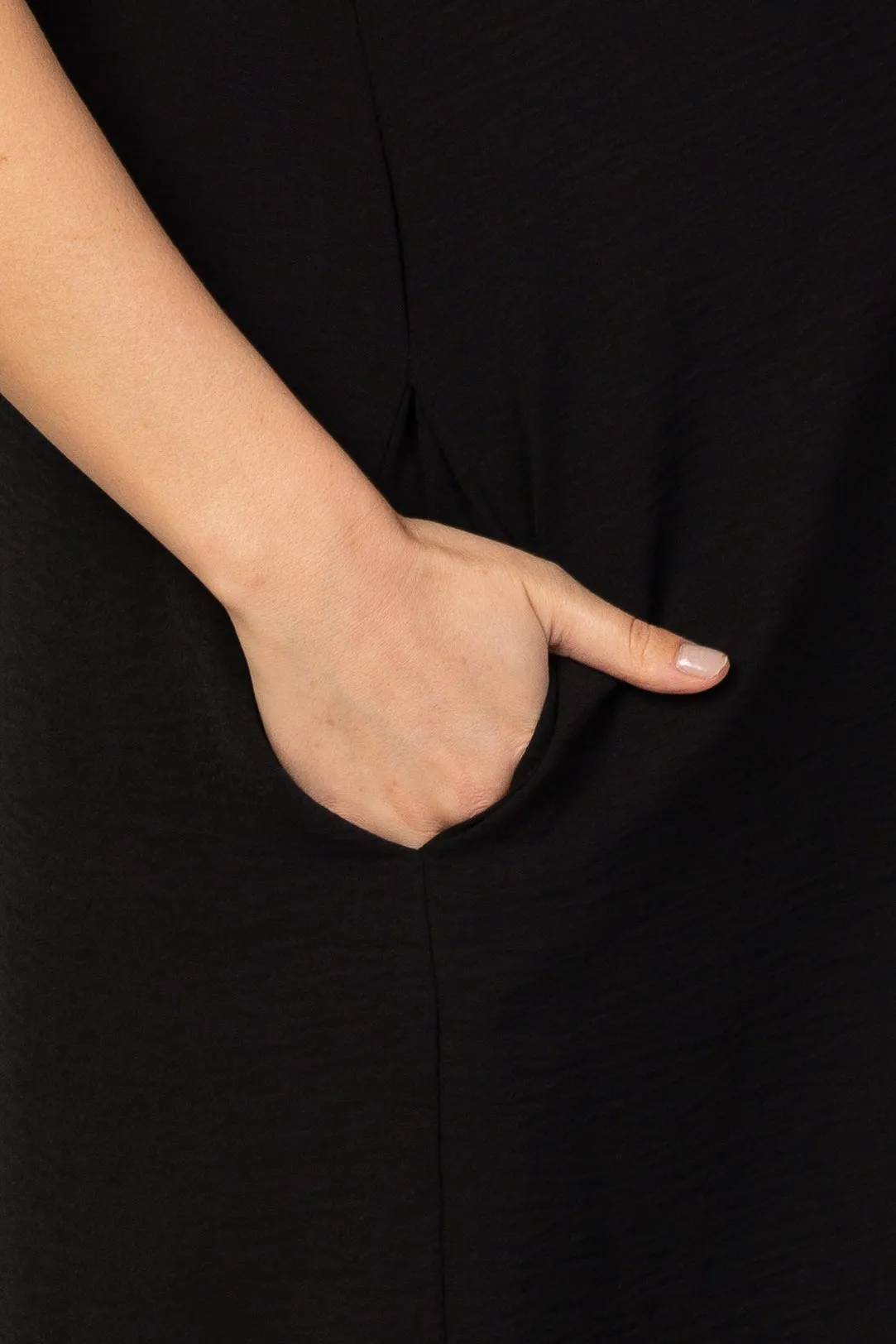 Black V-Neck Short Sleeve Maternity Dress sold by Pinkblush product image thumbnail 5