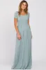 Light Blue Basic Maternity Maxi Dress sold by Pinkblush