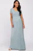 Light Blue Basic Maternity Maxi Dress sold by Pinkblush