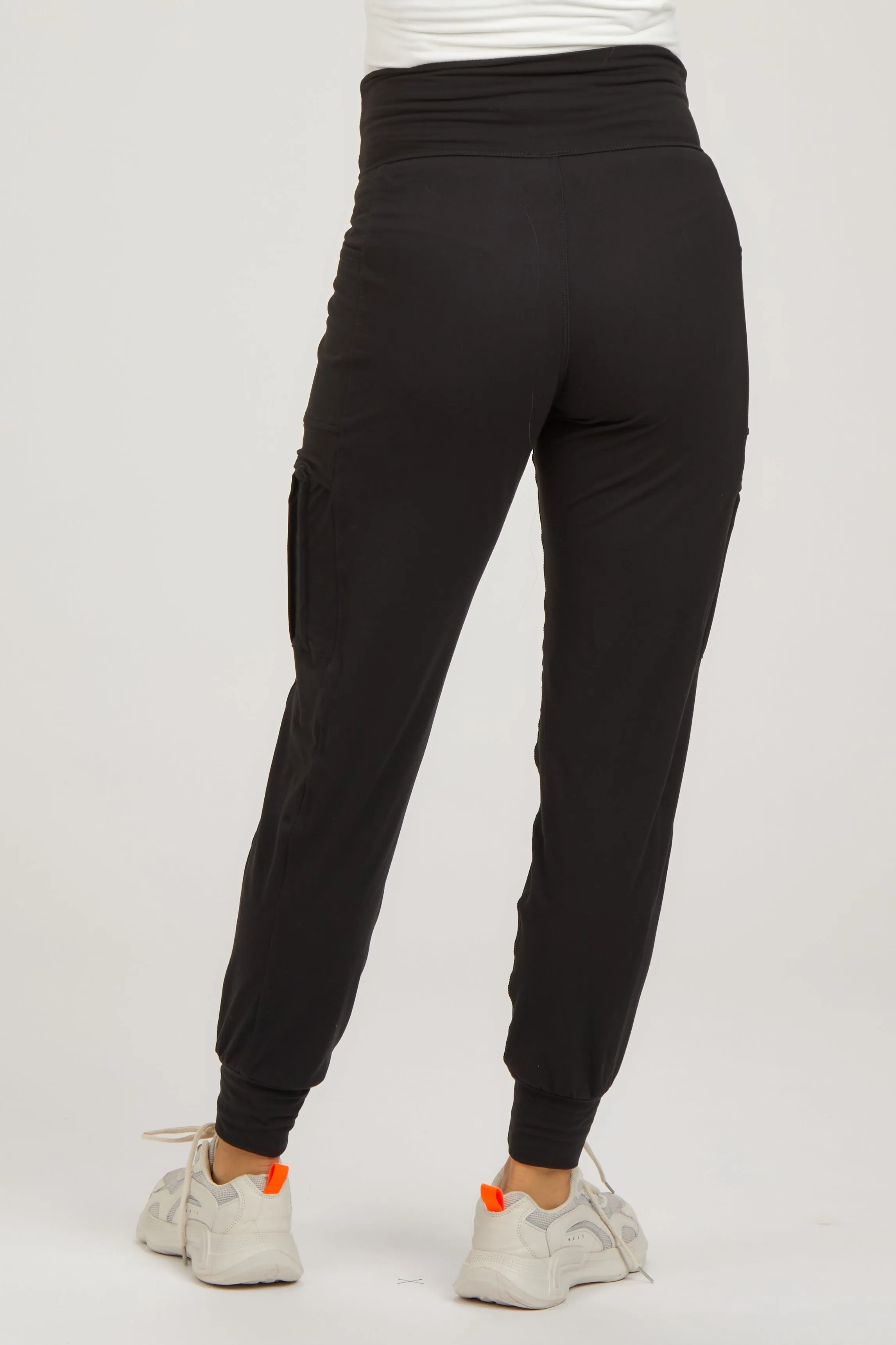 Black Cargo Pocket Maternity Jogger Pants sold by Pinkblush product image thumbnail 4