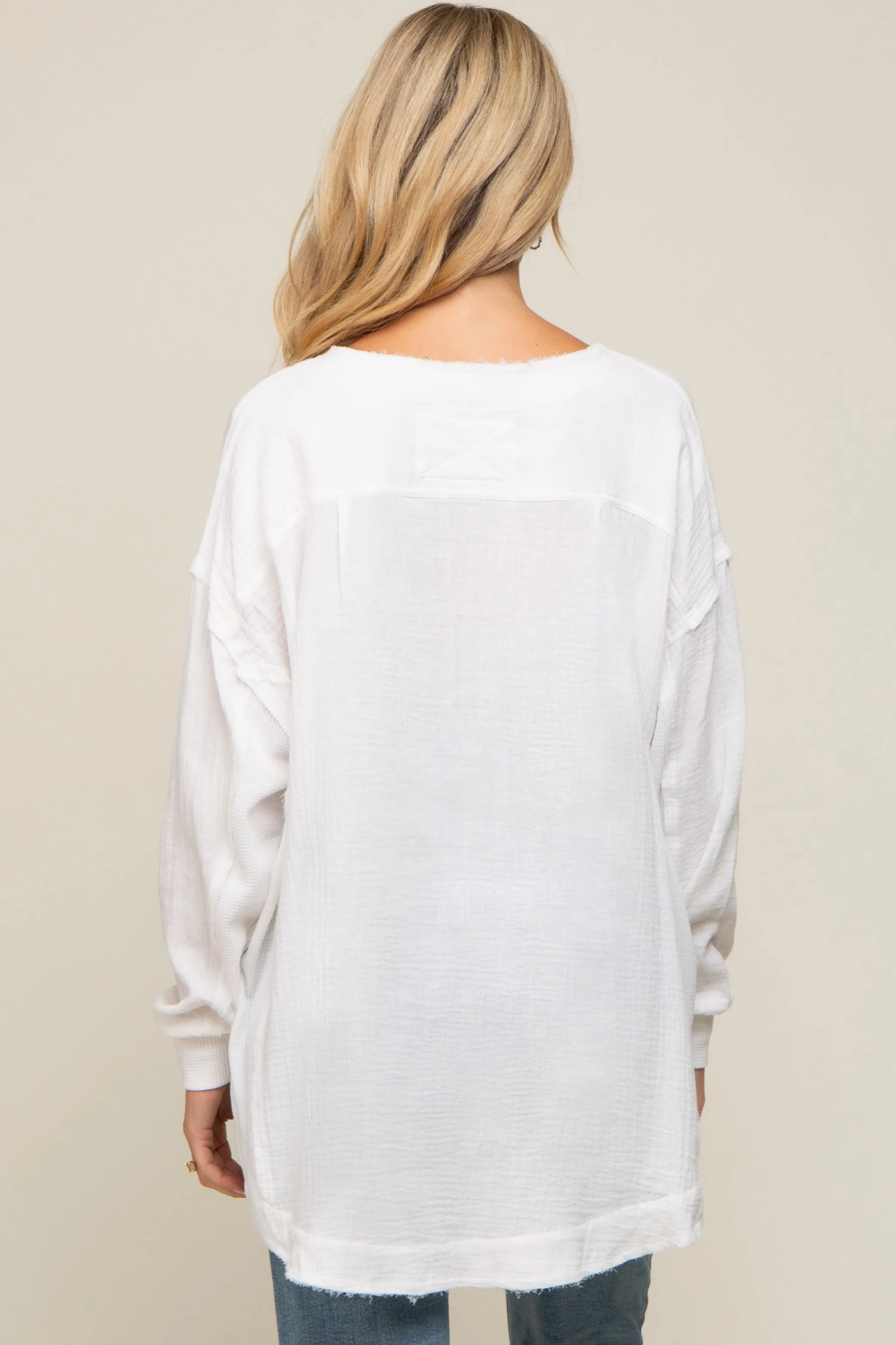 Ivory Lightweight Button Front Maternity Tunic Top sold by Pinkblush product image thumbnail 3