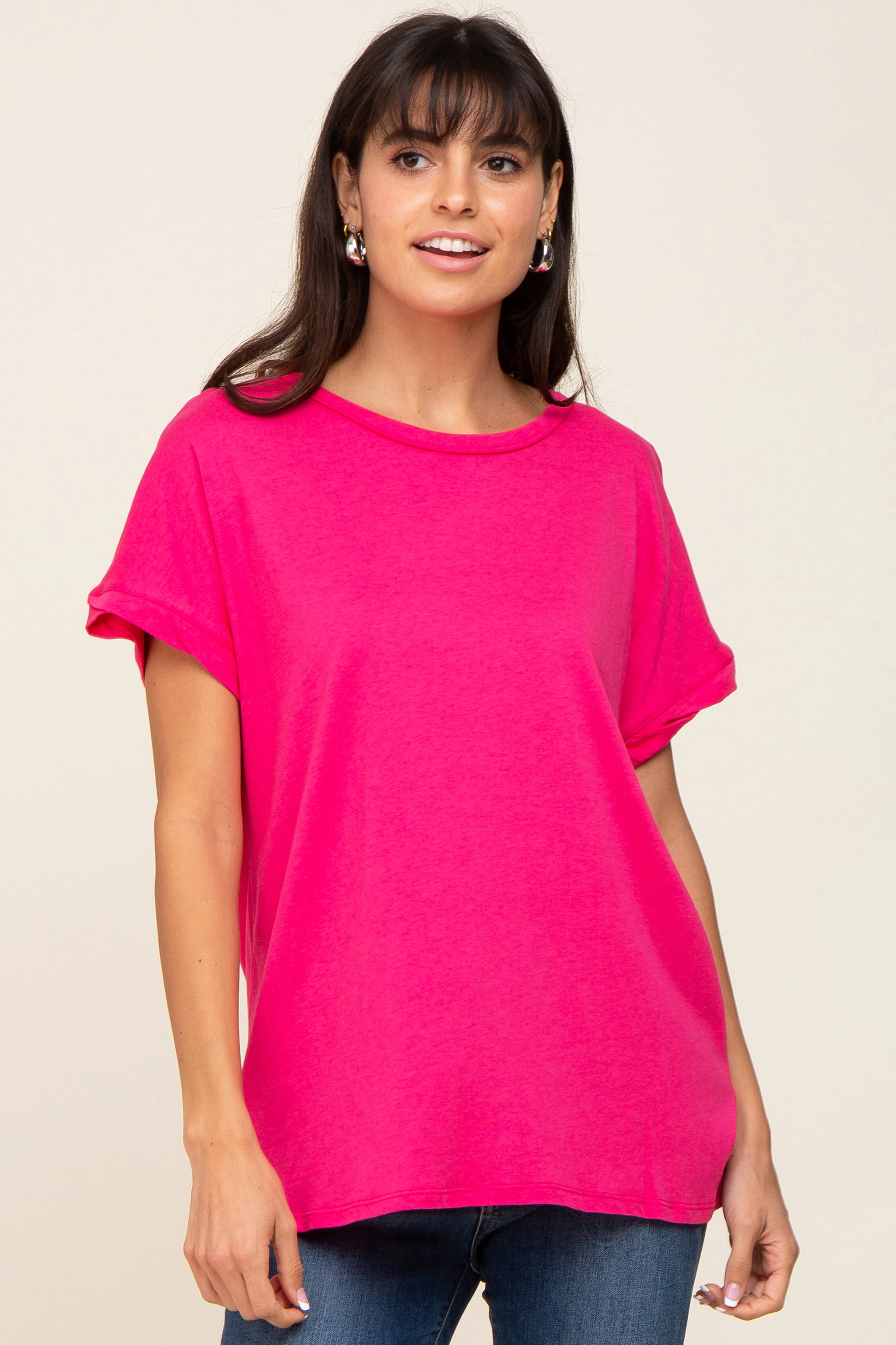 Fuchsia Short Sleeve Maternity Top sold by Pinkblush product image thumbnail 5