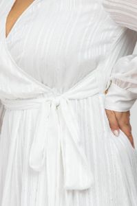 White Sparkle Chiffon Plus Maxi Dress sold by Pinkblush
