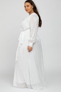 White Sparkle Chiffon Plus Maxi Dress sold by Pinkblush