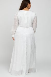 White Sparkle Chiffon Plus Maxi Dress sold by Pinkblush