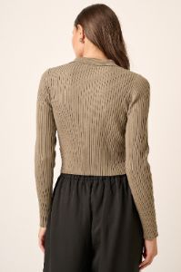 Olive Polo Crop Sweater sold by Pinkblush