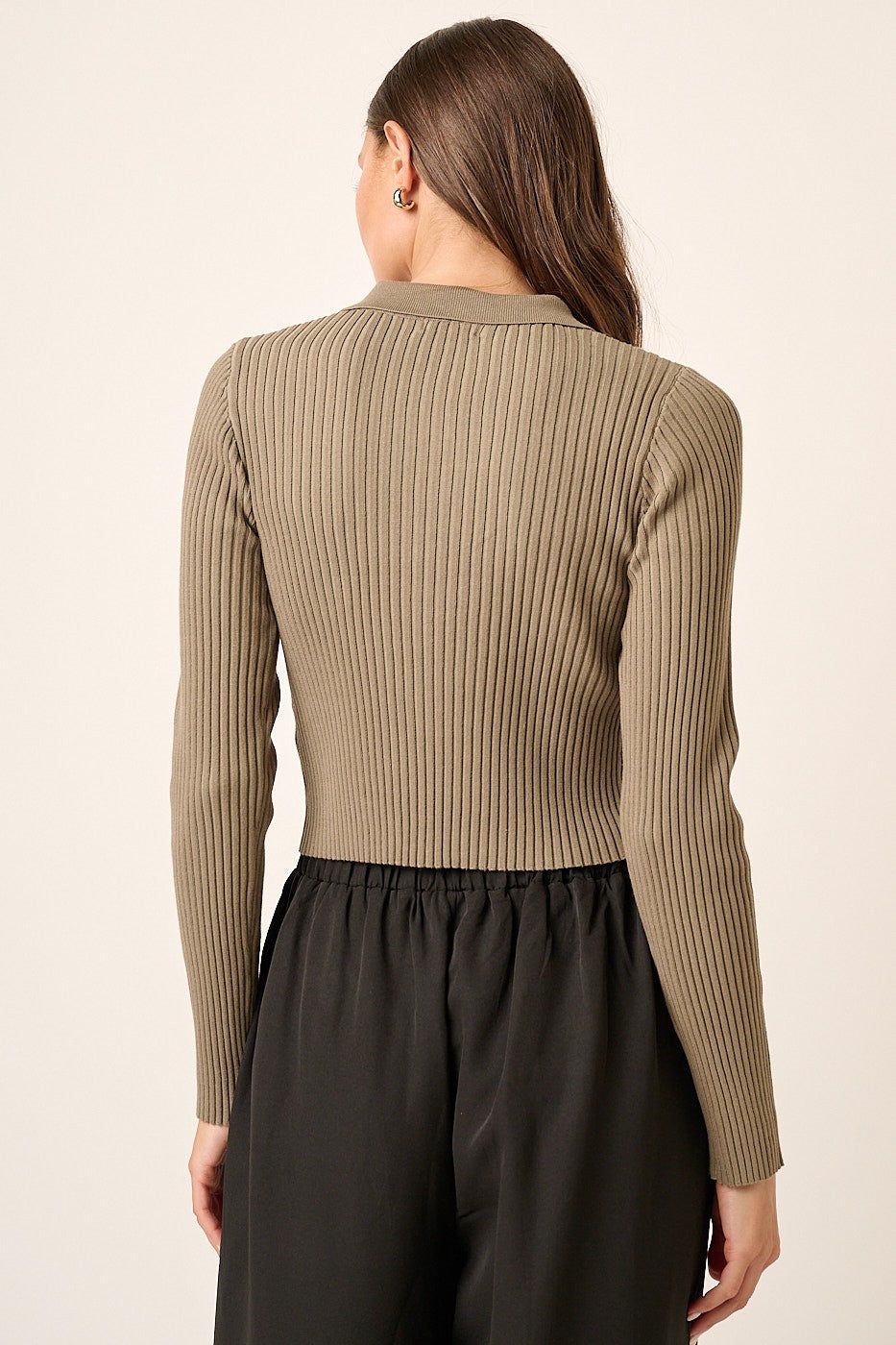 Olive Polo Crop Sweater sold by Pinkblush product image thumbnail 4