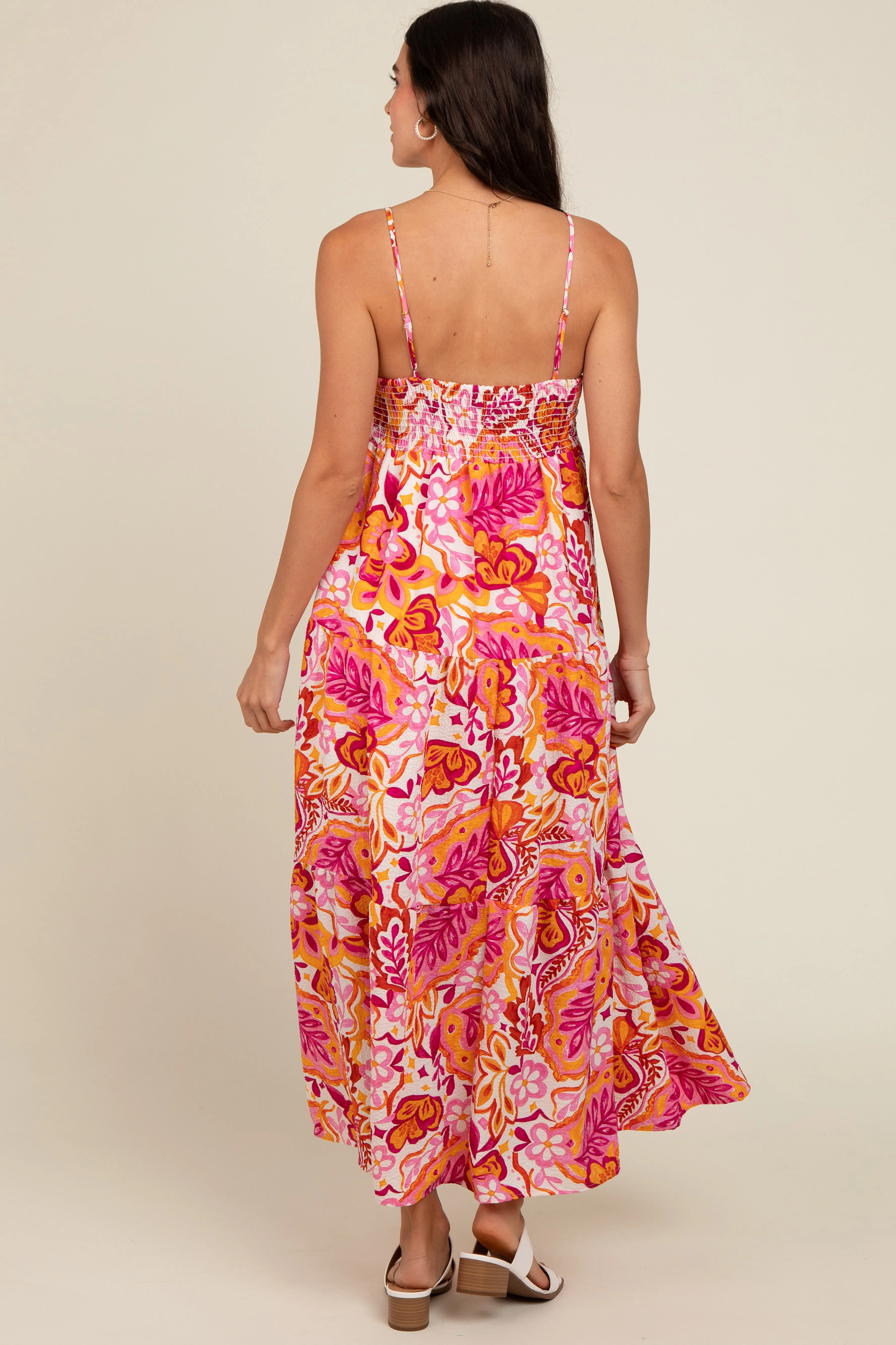 Pink Floral Tiered Maxi Dress sold by Pinkblush product image thumbnail 3