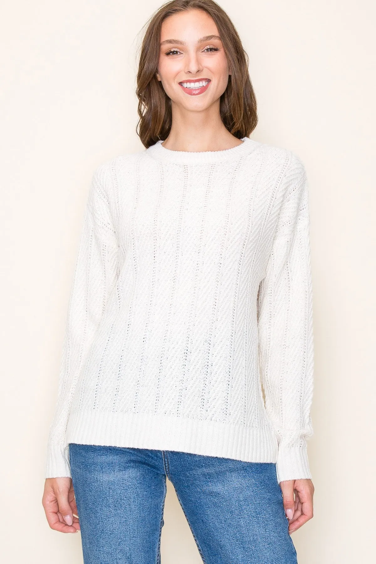 Ivory Pattern Knit Maternity Sweater sold by Pinkblush product image thumbnail 5