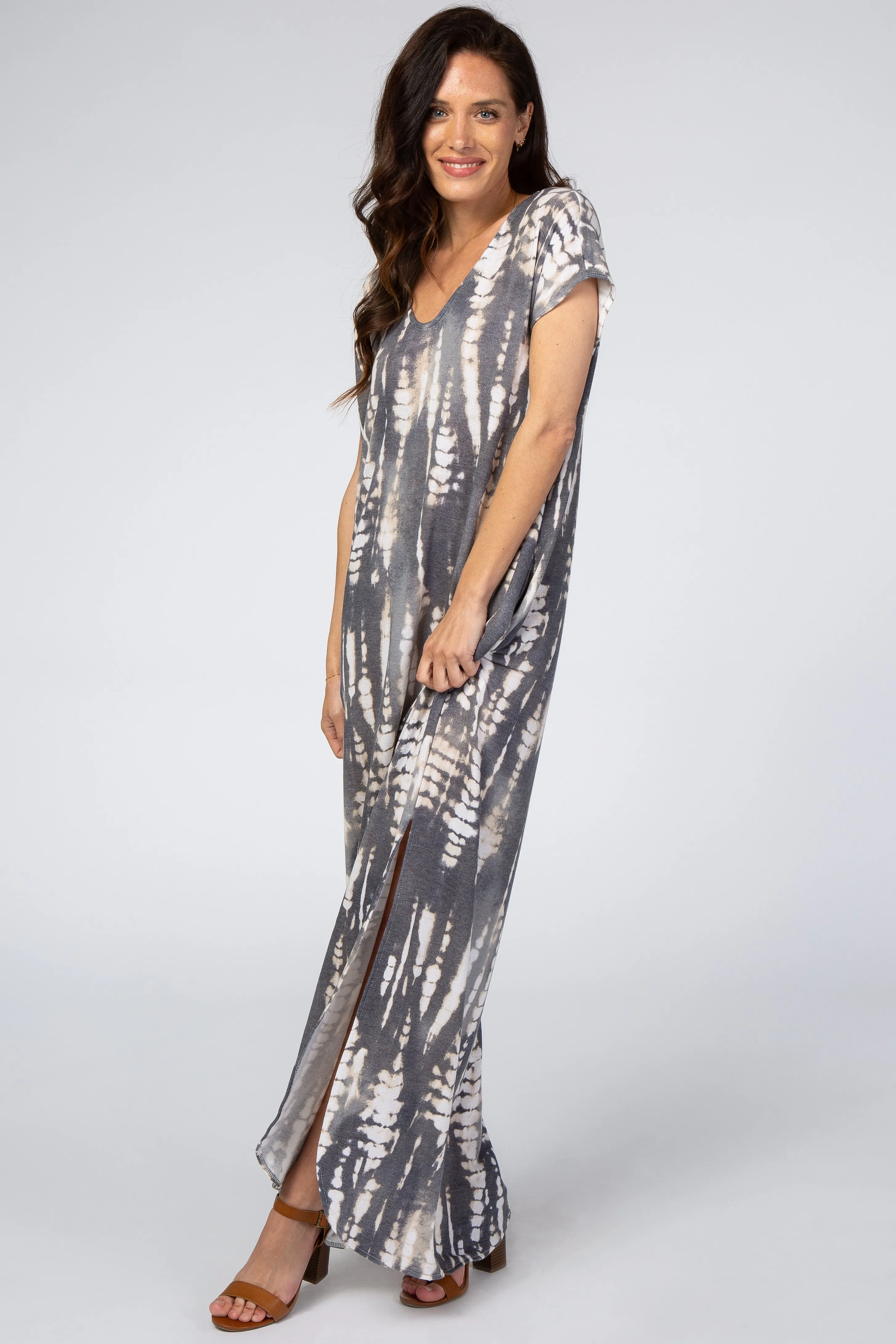 Charcoal Tie Dye Maxi Dress sold by Pinkblush product image thumbnail 2