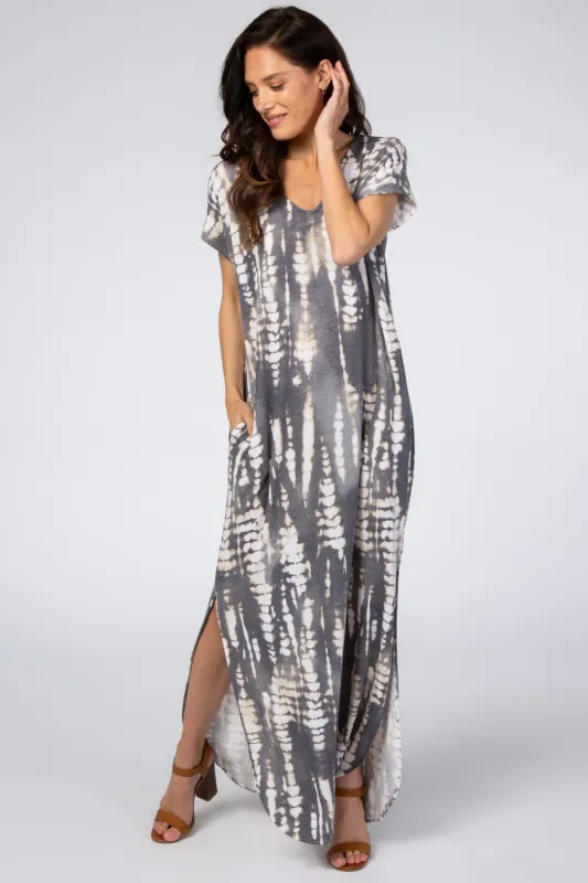 Charcoal Tie Dye Maxi Dress sold by Pinkblush