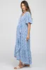Light Blue Floral Wrap Maternity Midi Dress sold by Pinkblush