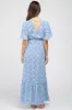 Light Blue Floral Wrap Maternity Midi Dress sold by Pinkblush