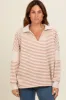 Beige Striped Relaxed Fit Maternity Top sold by Pinkblush
