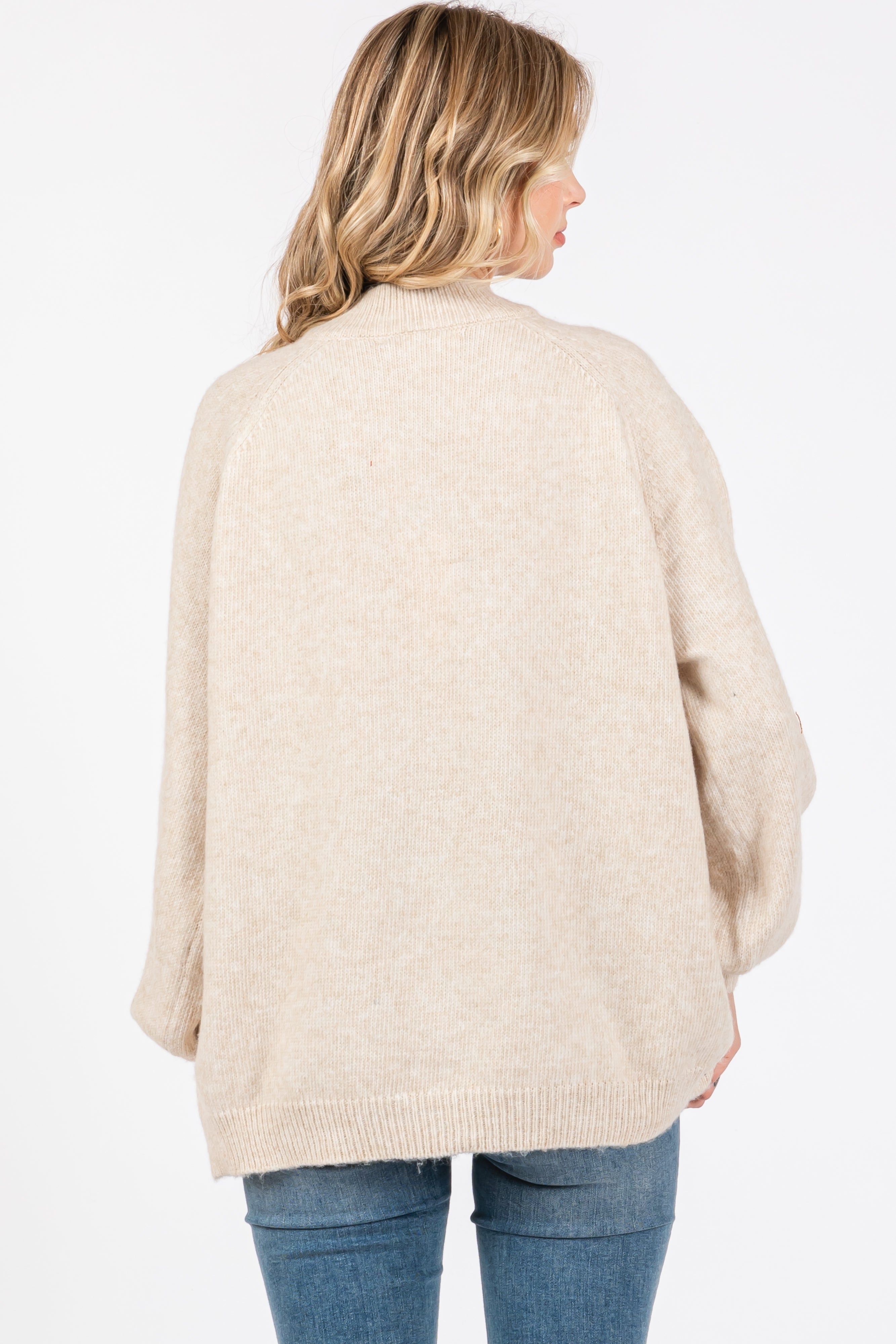 Cream Soft Knit Button Front Sweater sold by Pinkblush product image thumbnail 3