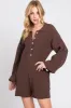 Brown Button Down Maternity Sweater Romper sold by Pinkblush