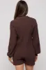 Brown Button Down Maternity Sweater Romper sold by Pinkblush