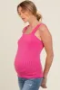 Fuchsia Ribbed Square Neck Maternity Tank Top sold by Pinkblush