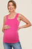 Fuchsia Ribbed Square Neck Maternity Tank Top sold by Pinkblush