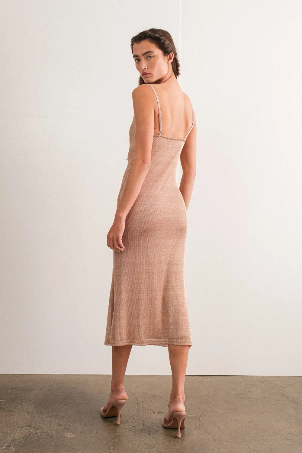 Copper Metallic Cami Midi Dress sold by Pinkblush product image thumbnail 3