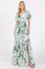 Forest Green Floral Side Slit Maternity Wrap Maxi Dress sold by Pinkblush