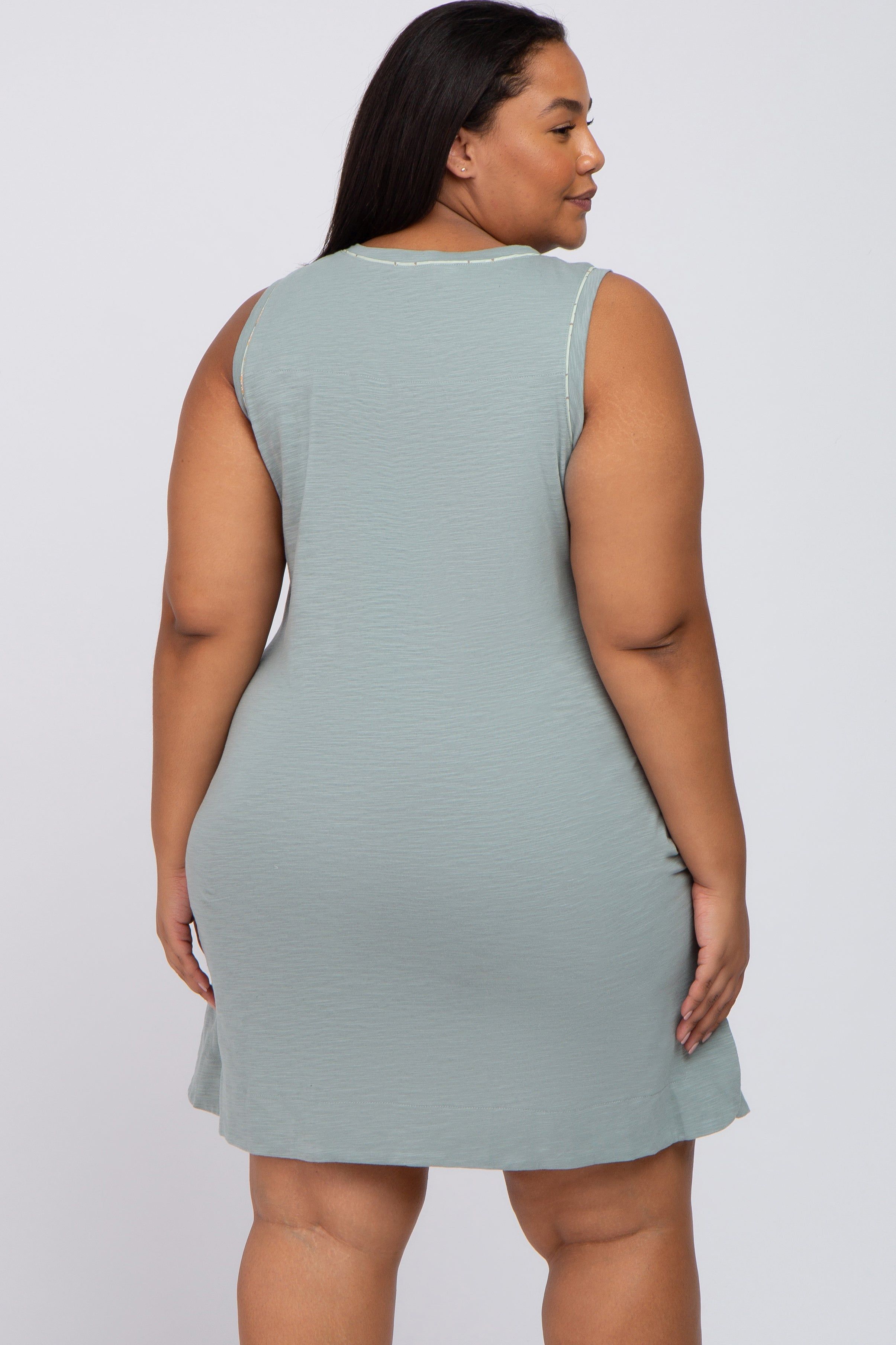 Mint Floral Trim Plus Maternity Shift Dress sold by Pinkblush product image thumbnail 4