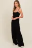 Black Wide Leg Jumpsuit sold by Pinkblush