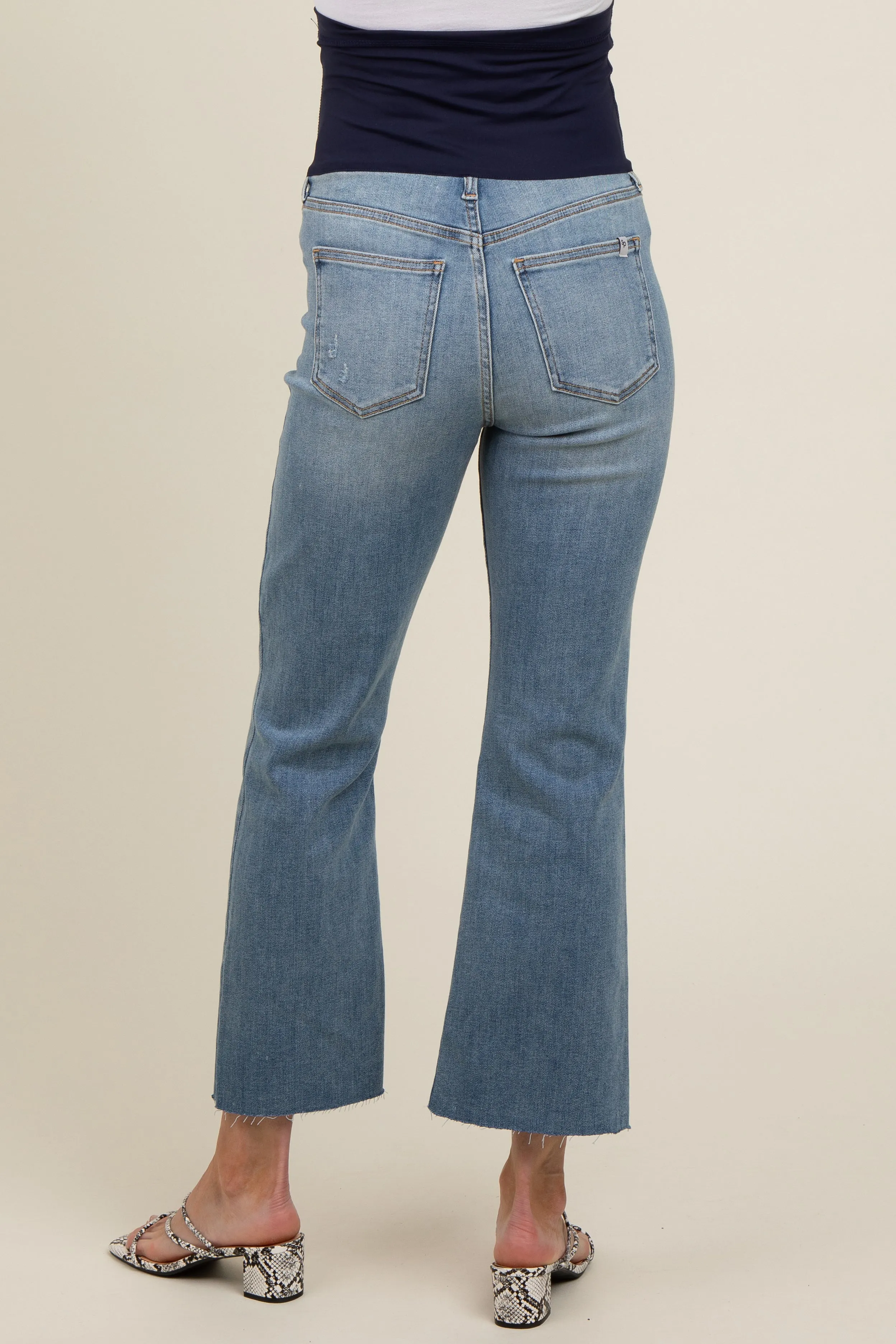 Blue Raw Hem Maternity Straight Leg Jeans sold by Pinkblush product image thumbnail 4