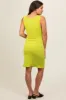 Lime Ruched Sleeveless Maternity Fitted Dress sold by Pinkblush