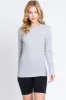 Heather Grey Waffle Knit Basic Long Sleeve Maternity Top sold by Pinkblush