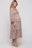 Mauve Floral Chiffon Sweetheart Neck Ruffle Tiered Maternity Midi Dress sold by Pinkblush