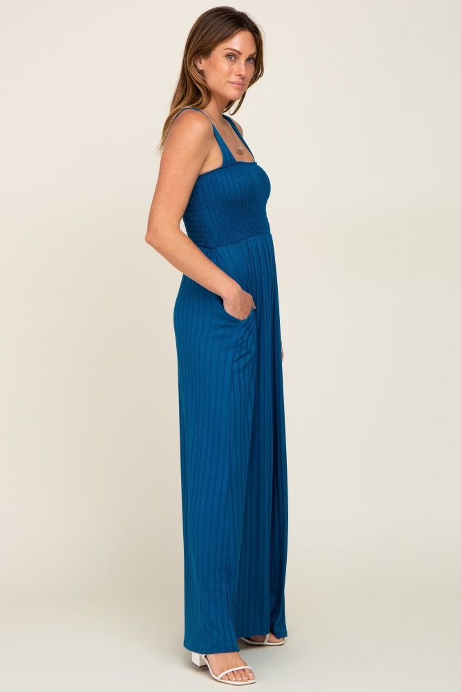 Teal Sleeveless Wide Leg Jumpsuit sold by Pinkblush product image thumbnail 2