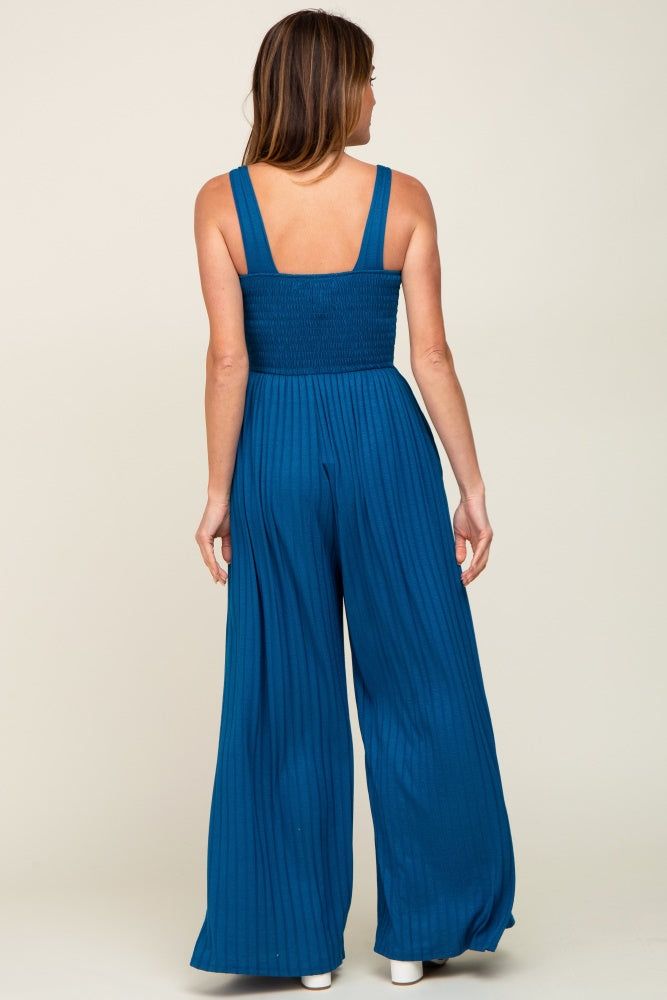 Teal Sleeveless Wide Leg Jumpsuit sold by Pinkblush product image thumbnail 3