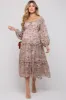 Mauve Floral Chiffon Sweetheart Neck Ruffle Tiered Maternity Midi Dress sold by Pinkblush