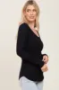 Black Ribbed Scoop Neck Long Sleeve Top sold by Pinkblush