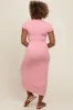Pink Short Sleeve Midi T-Shirt Dress sold by Pinkblush