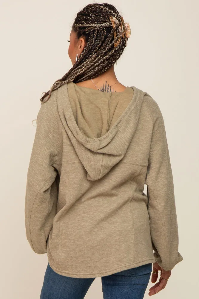 Olive V-Neck Drawstring Hooded Top sold by Pinkblush product image thumbnail 3