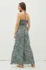 Teal Print Back Cutout Smocked Halter Wide Leg Jumpsuit sold by Pinkblush