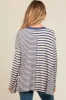 Navy Mixed Stripe Trapeze Maternity Top sold by Pinkblush