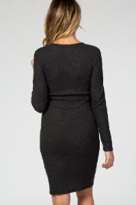 Forest Green Knit Long Sleeve Maternity Dress sold by Pinkblush