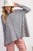 Navy Mixed Stripe Trapeze Maternity Top sold by Pinkblush