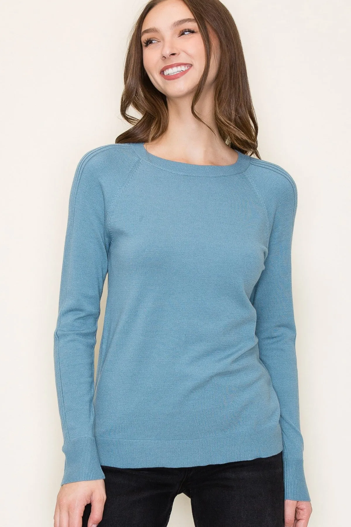 Blue Knit Long Sleeve Maternity Top sold by Pinkblush product image thumbnail 4