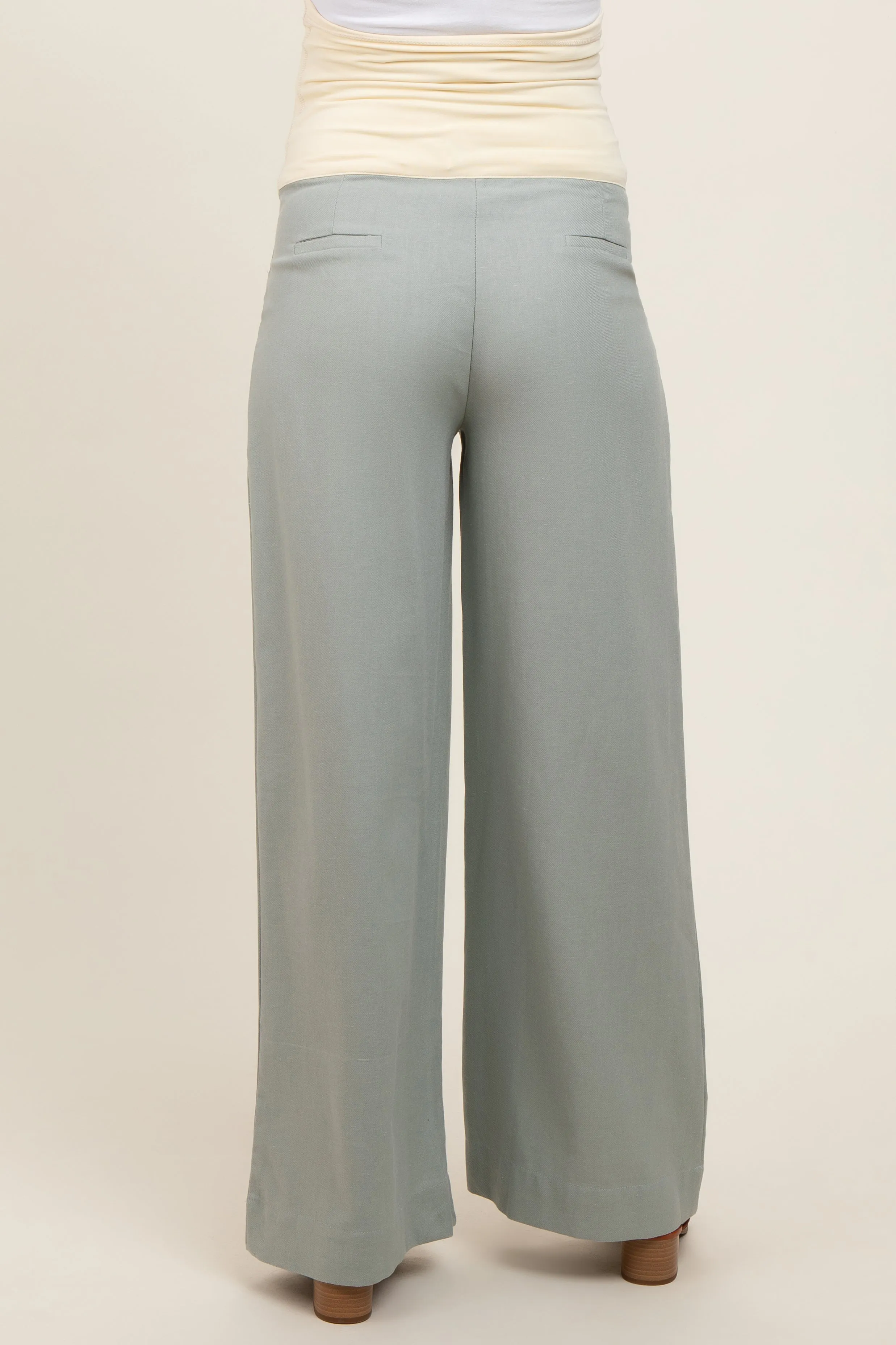 Sage Pleated Wide Leg Maternity Pants sold by Pinkblush product image thumbnail 4