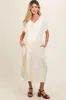 Cream Abstract Print V-Neck Maternity Midi Dress sold by Pinkblush