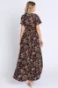 Black Floral Hi-Lo Wrap Maxi Dress sold by Pinkblush