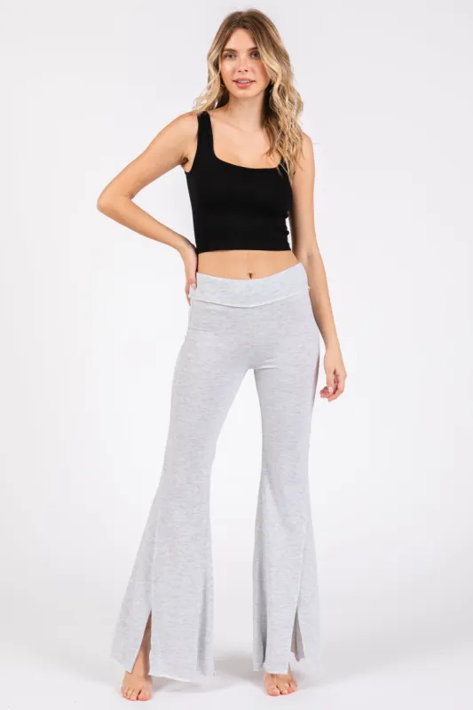 Grey Terry Flare Lounge Pants sold by Pinkblush