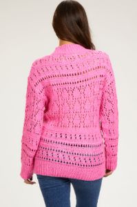 Fuschsia Open Knit Maternity Sweater sold by Pinkblush